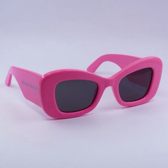 New! Alexander McQueen Vibrant Pink Sunglasses, AM0434S 004, Authentic - Picture 11 of 14